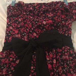 Floral strapless dress